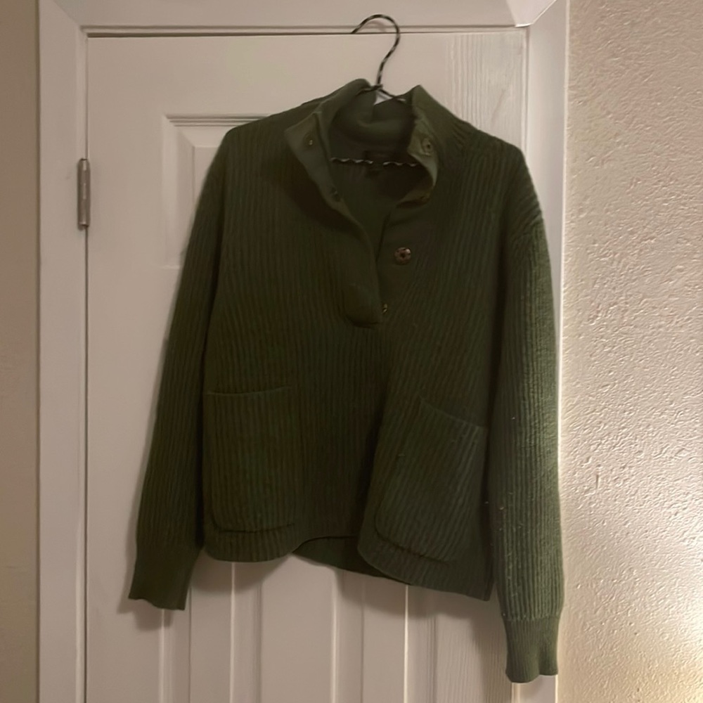 Olive green j crew wool sweater